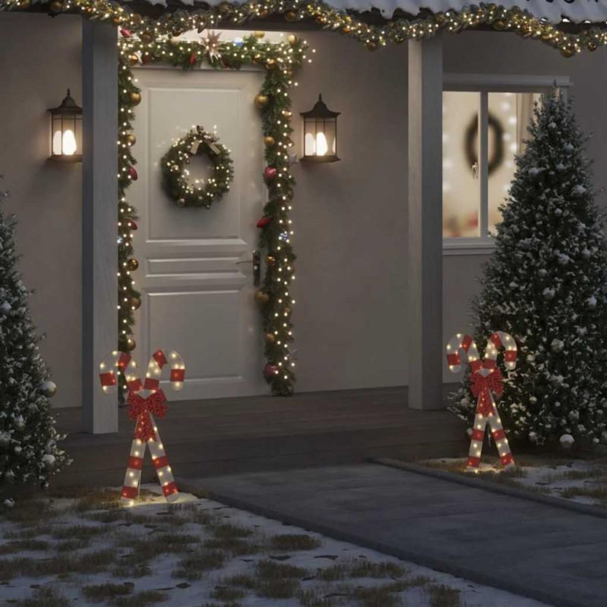 VIDAXL Décoration de Noël en forme de canne à sucre 50 LED blanc chaud