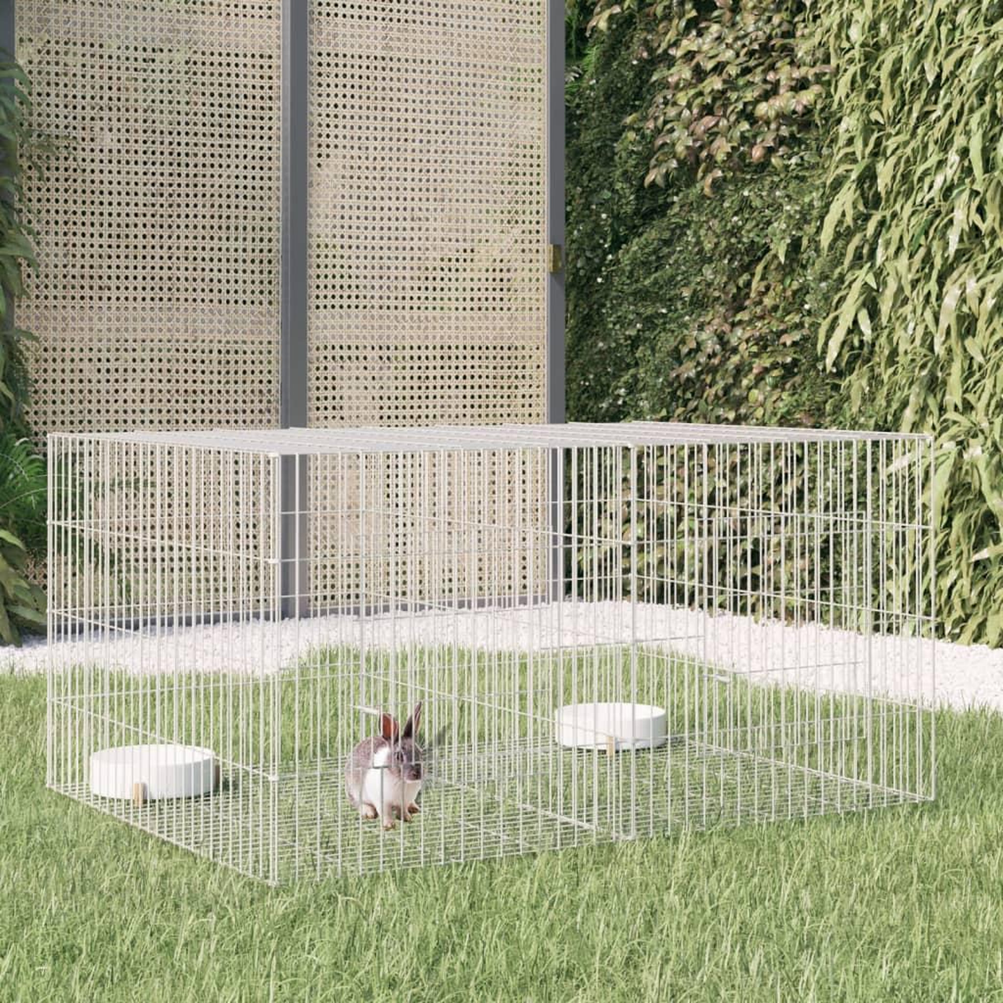Voir la diapositive 1 : VIDAXL Cage a lapin 2 panneaux 110x79x54 cm Fer galvanise