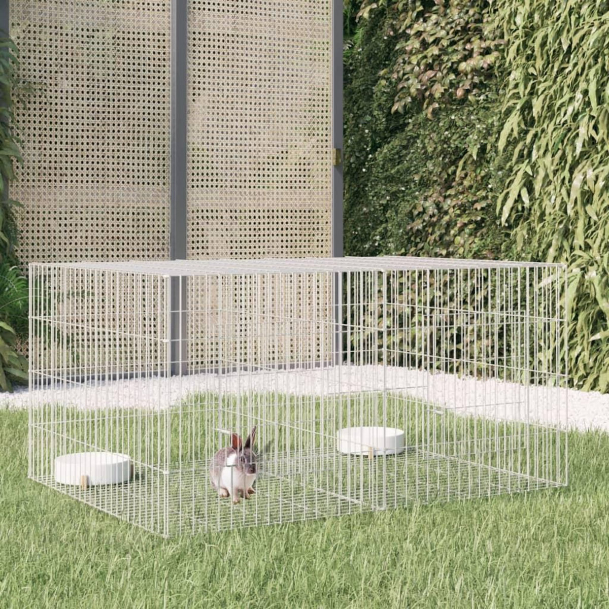 VIDAXL Cage a lapin 2 panneaux 110x79x54 cm Fer galvanise