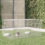 VIDAXL Cage a lapin 2 panneaux 110x79x54 cm Fer galvanise