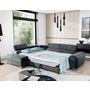 Voir la diapositive 2 : BEST MOBILIER Talisay - canapé d'angle gauche - 5 places - convertible avec coffre - en velours
