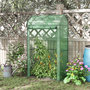 Voir la diapositive 2 : OUTSUNNY Serre de jardin serre à tomates anti-UV dim. 100L x 51l x 170H cm porte zipée déroulante métal thermolaqué PE vert