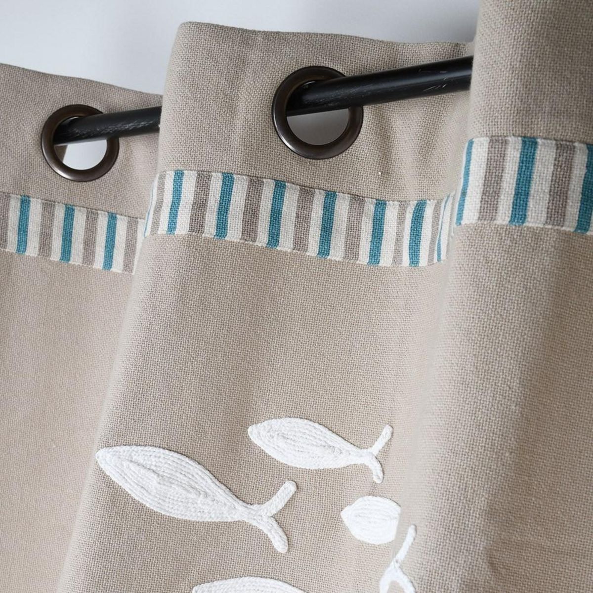 Lovely Casa Rideau à œillets 140x260 cm Atlantide naturel coton