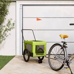 VIDAXL Remorque de velo pour animaux de compagnie vert et noir