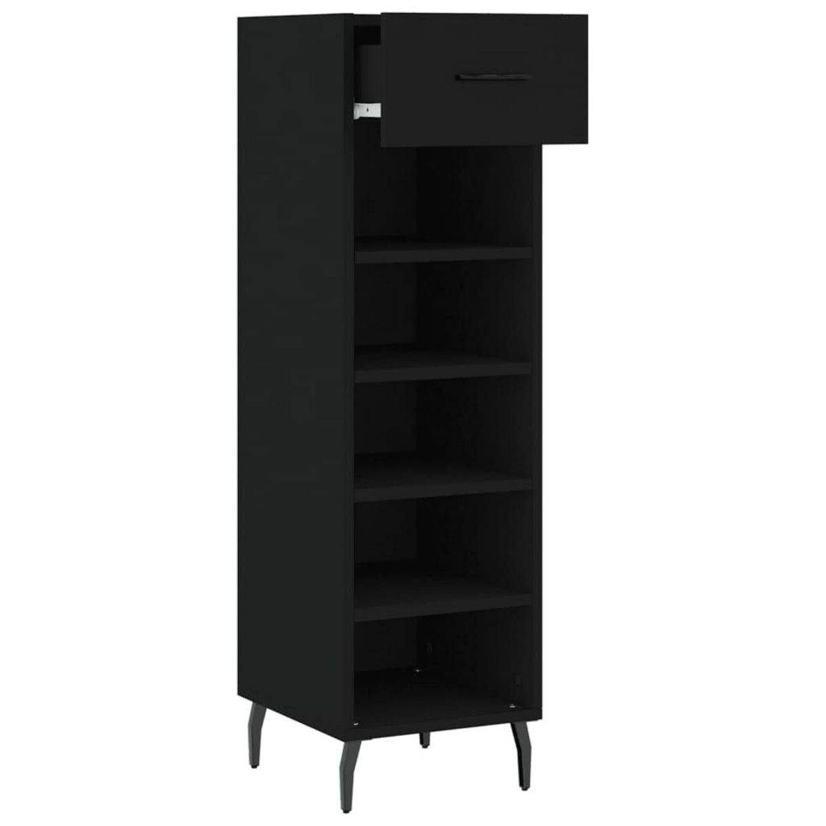 VIDAXL Armoire a chaussures noir 30x35x105 cm bois d'ingenierie