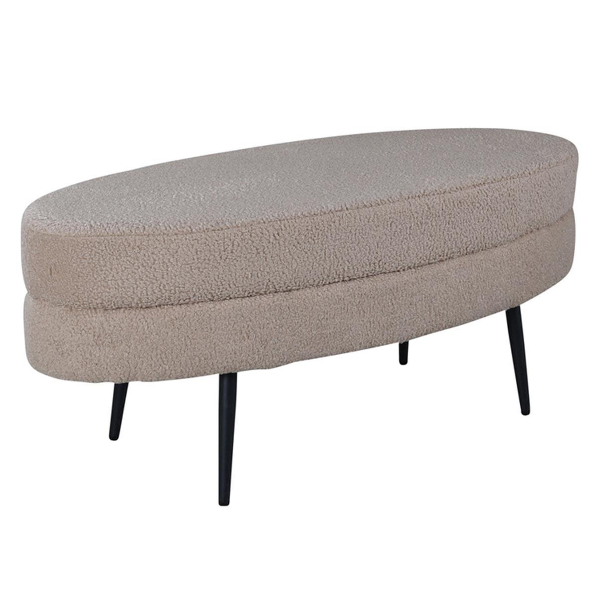 Paris Prix Pouf design bouclette  otto  100cm beige