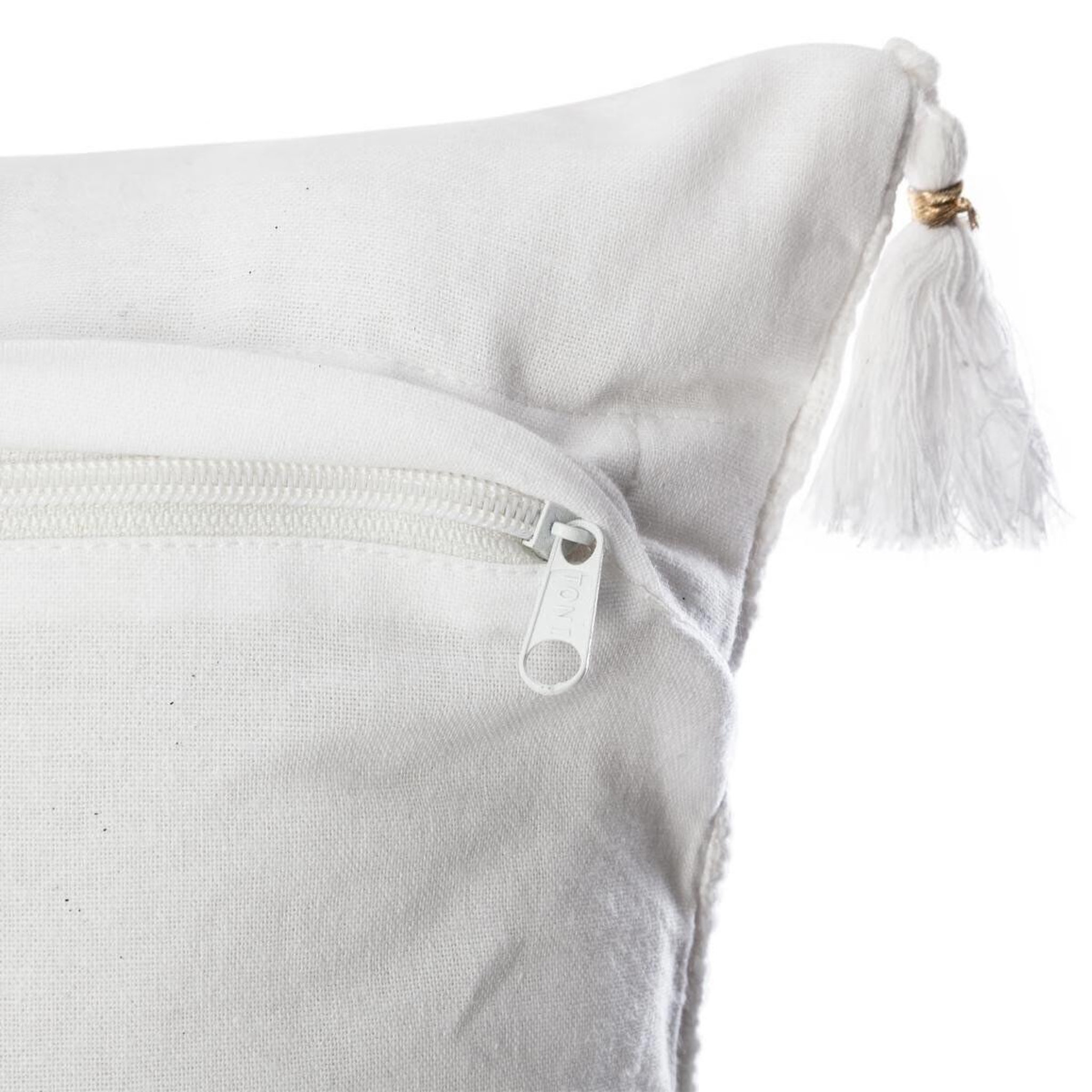 Voir la diapositive 3 : ATMOSPHERA Housse de coussin  slub  40x40cm blanc