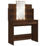 Voir la diapositive 2 : VIDAXL Coiffeuse avec lumieres LED chene marron 96x40x142 cm