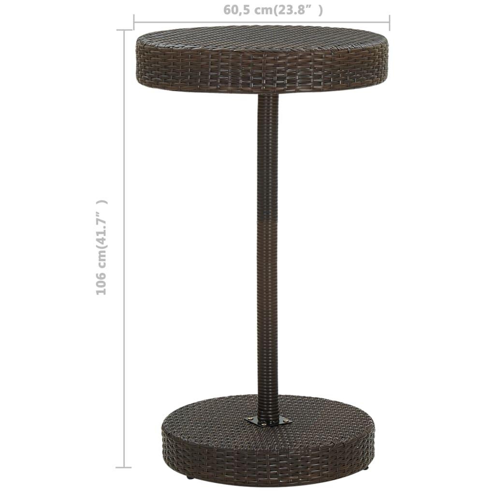 Voir la diapositive 6 : VIDAXL Ensemble de bar de jardin 3pcs coussins Resine tressee Marron