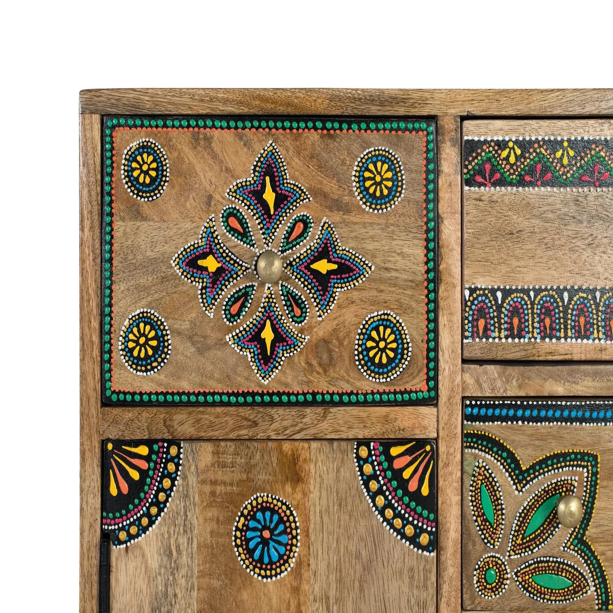 Voir la diapositive 3 : GINER Y COLOMER SL Meuble d'appoint en bois de manguier et mdf 61 cm style boho ethnique