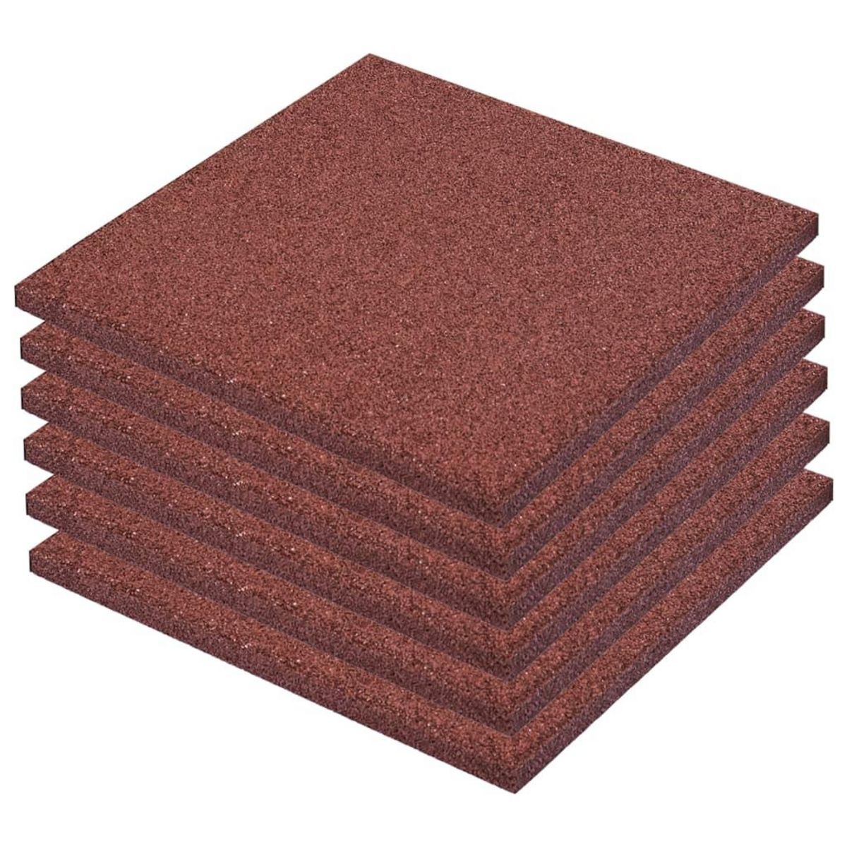 VIDAXL Carreaux de protection antichoc 6pcs Caoutchouc 50x50x3cm Rouge
