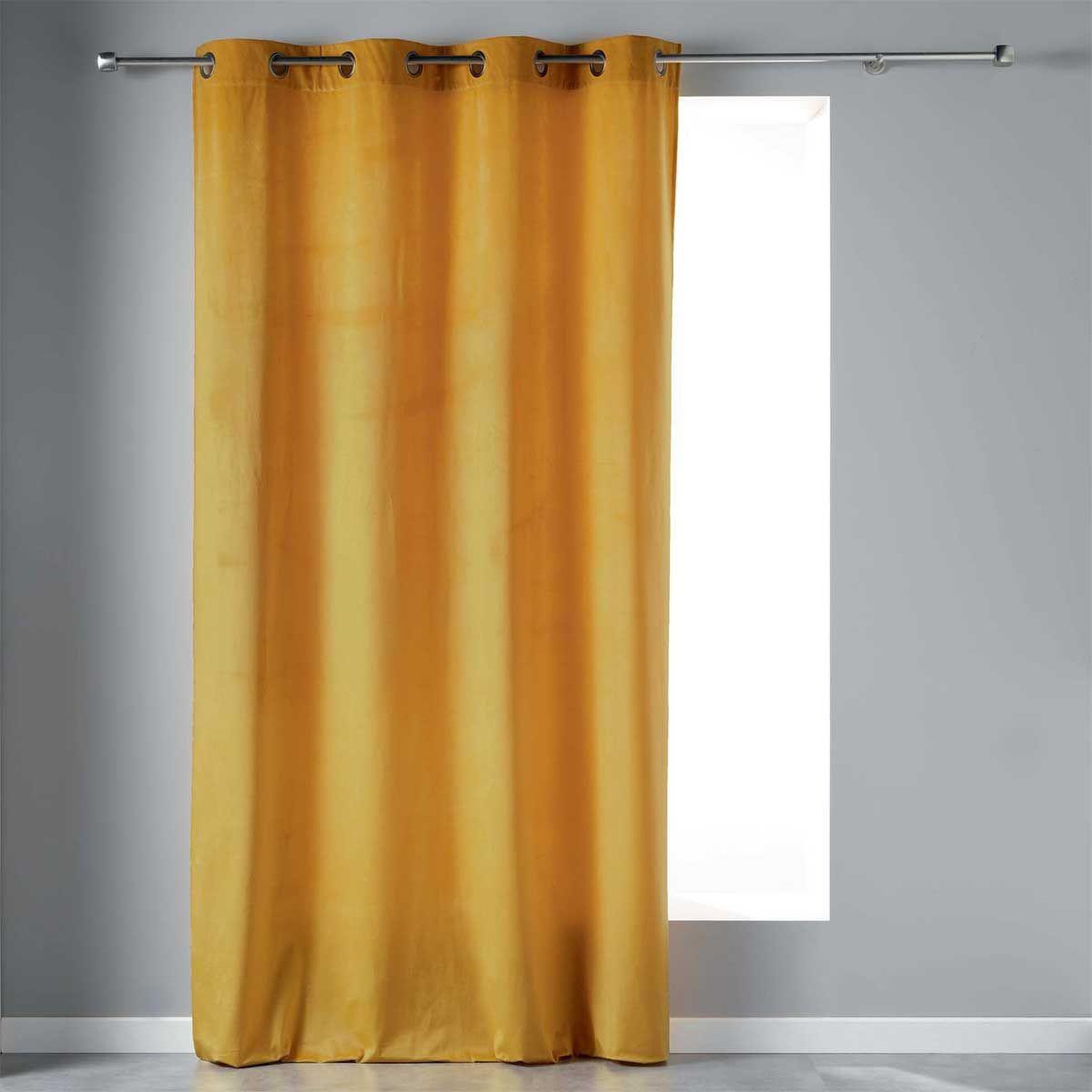 Douceur d'Intérieur Rideau à œillets  velvetine  140x240cm jaune