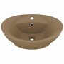 Voir la diapositive 2 : VIDAXL Lavabo ovale de luxe a trop-plein Creme mat 58,5x39cm Ceramique
