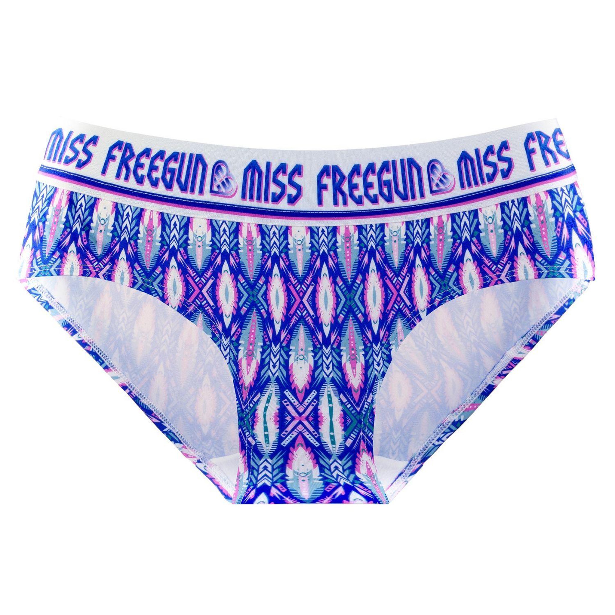 Voir la diapositive 5 : FREEGUN Lot de 4 culottes femme Ethnic