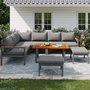Voir la diapositive 2 : MERAX Salon de jardin 8 places en Métal avec table repas, moderne, résistant, gris