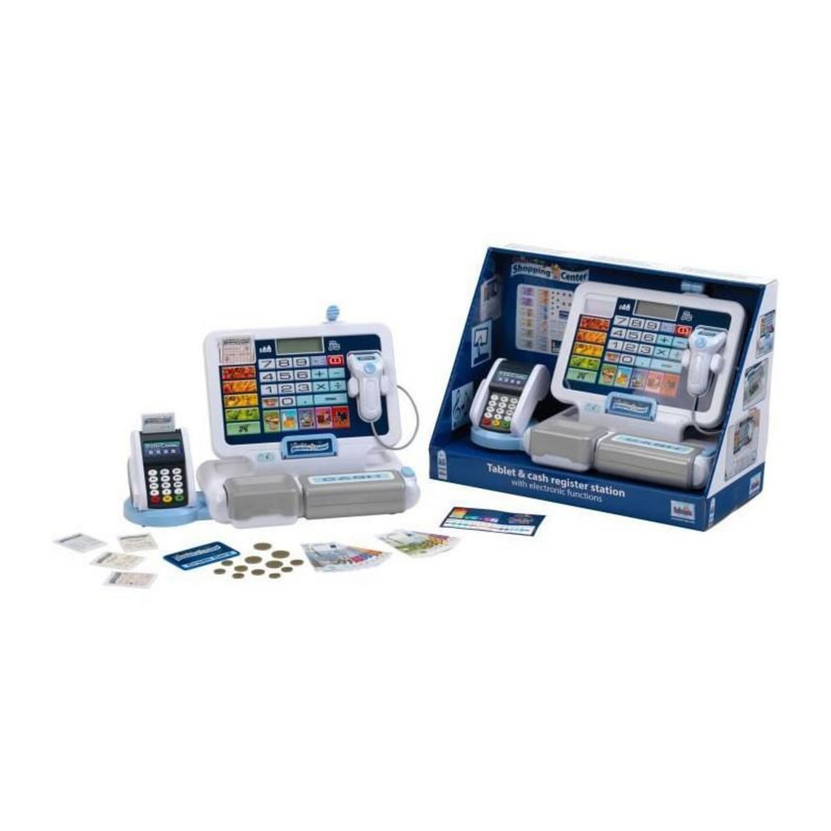 Klein Jouet de caisse enregistreuse - KLEIN - Caisse enregistreuse électronique avec tablette amovible - Diverses fonctions