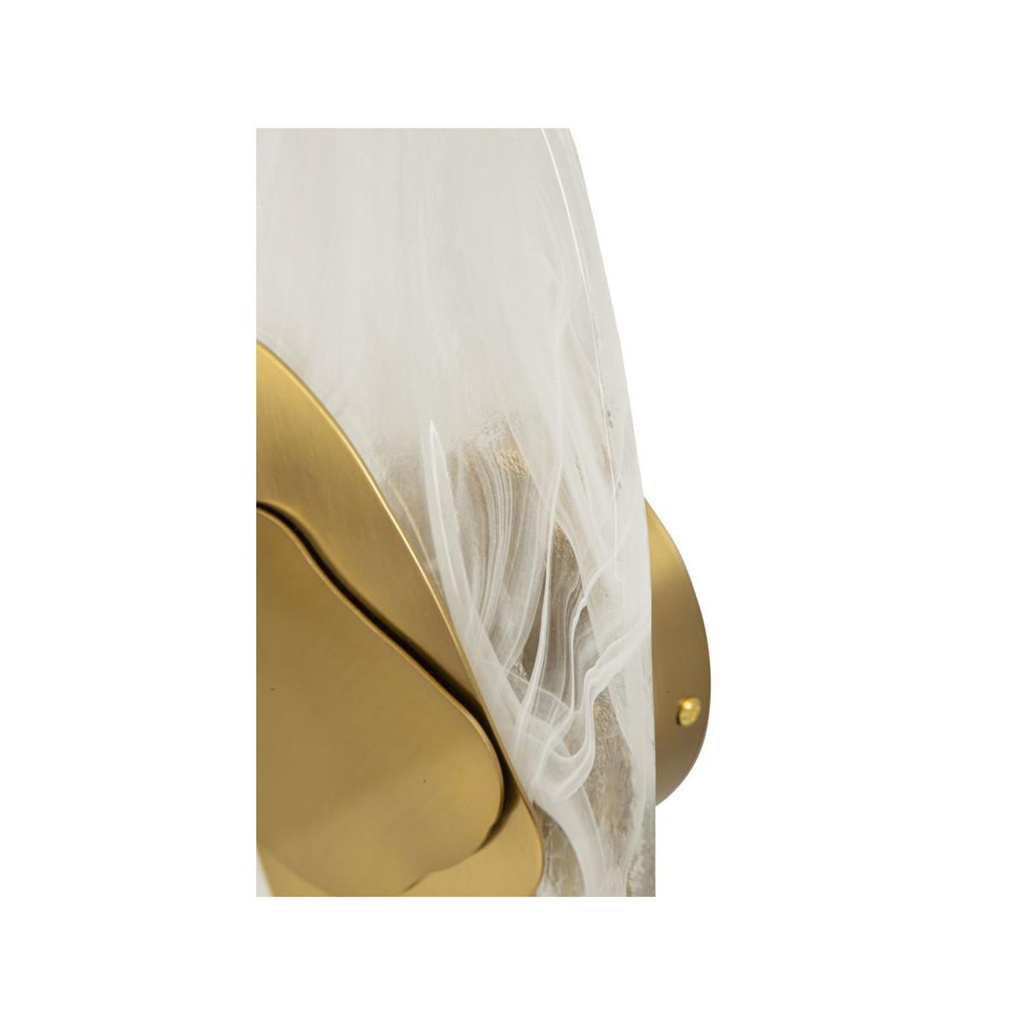 Voir la diapositive 4 : Paris Prix Applique murale en verre  ocean  31cm blanc & or
