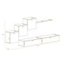 Voir la diapositive 3 : Paris Prix Meuble TV Mural Design  Switch X  330cm Blanc & Naturel