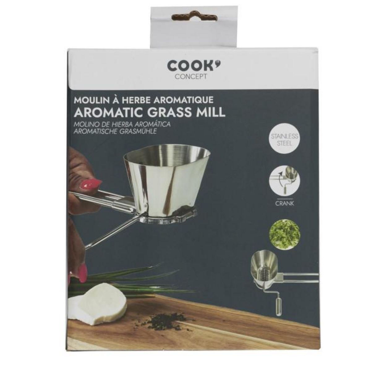 Paris Prix Moulin à Manivelle  Herbes Aromatiques  19cm Inox