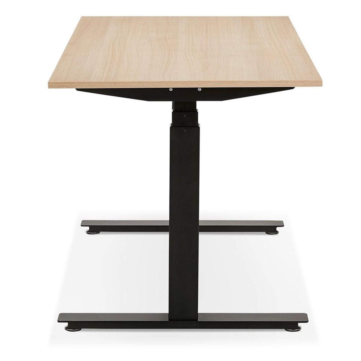 Paris Prix Bureau Ergonomique Réglable  Électrique  140cm Naturel & Noir