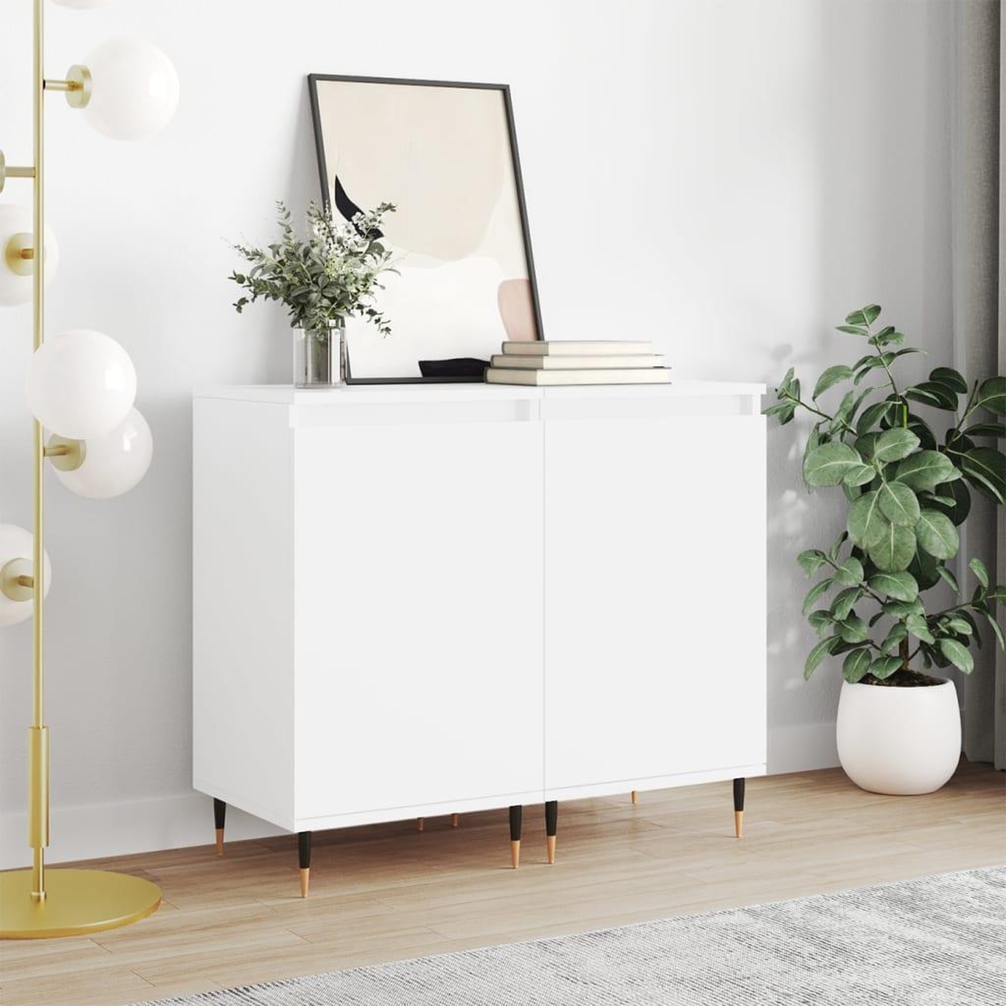 VIDAXL Buffets 2 pcs blanc 40x35x70 cm bois d'ingenierie