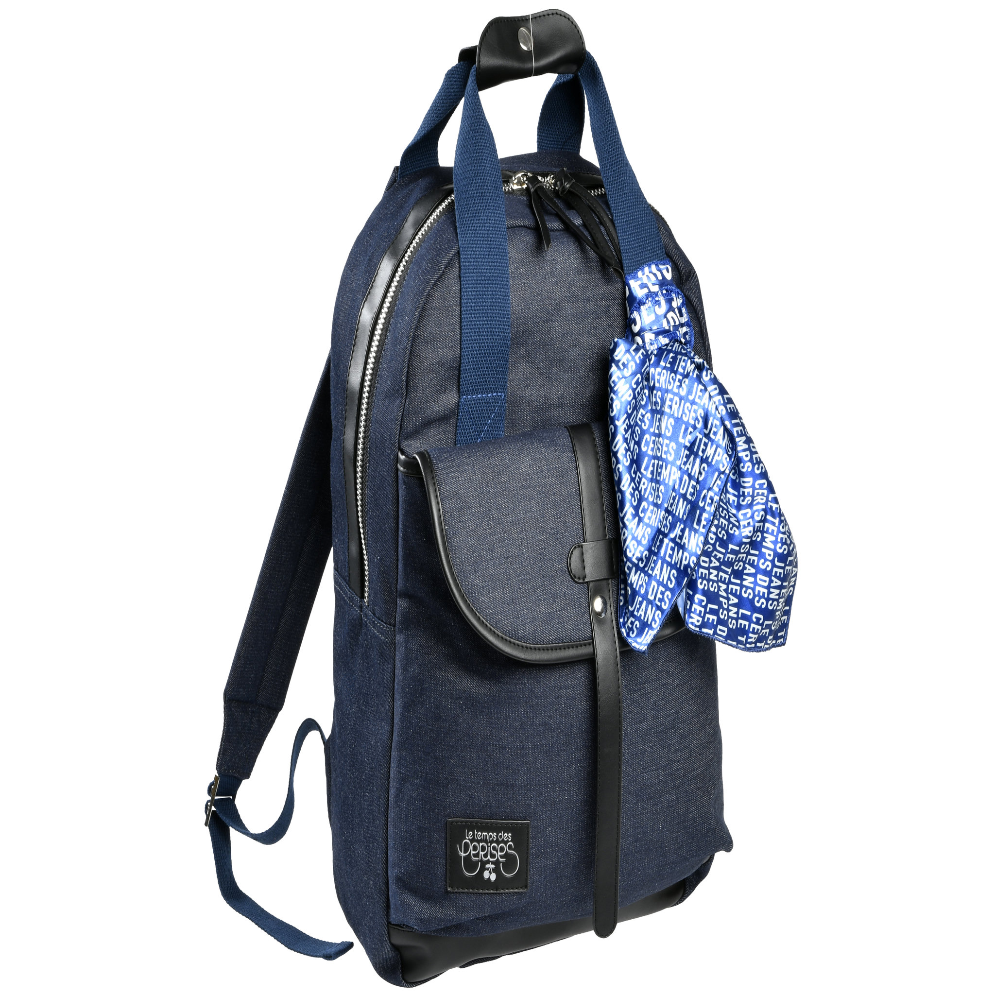  Sac à dos 1 compartiment + poche avant fille Le Temps des Cerises bleu