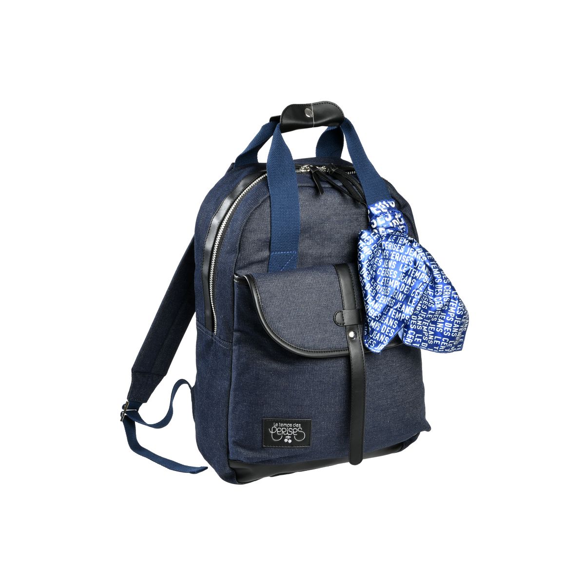  Sac à dos 1 compartiment + poche avant fille Le Temps des Cerises bleu