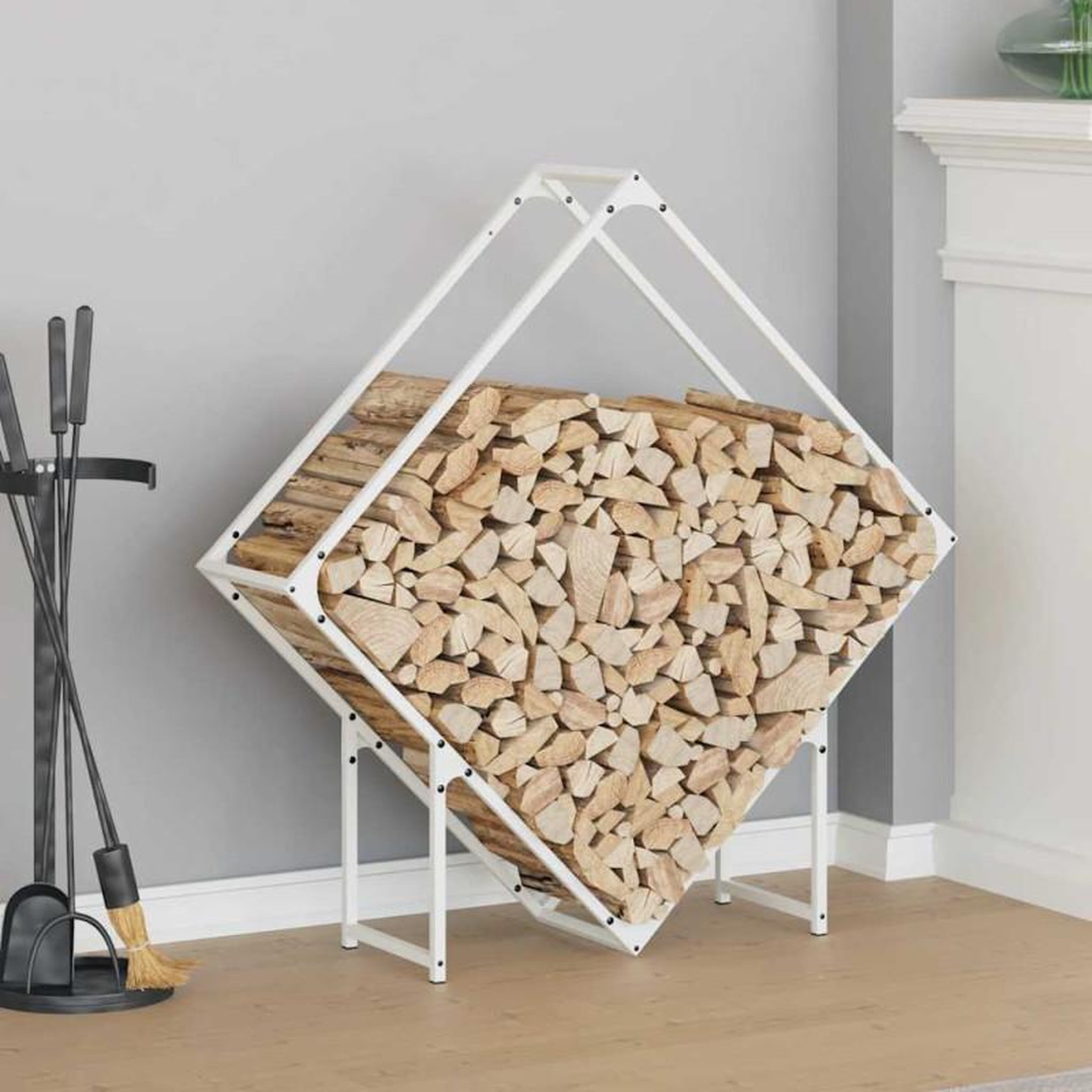 Voir la diapositive 1 : VIDAXL Portant de bois chauffage blanc 100x25x100 cm