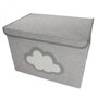 Voir la diapositive 1 : Monsieur Bébé Lot de 2 boites de rangement, coffre à jouets pour enfant avec couvercle - 50 x 35.5 x 35 cm - Gris Nuage