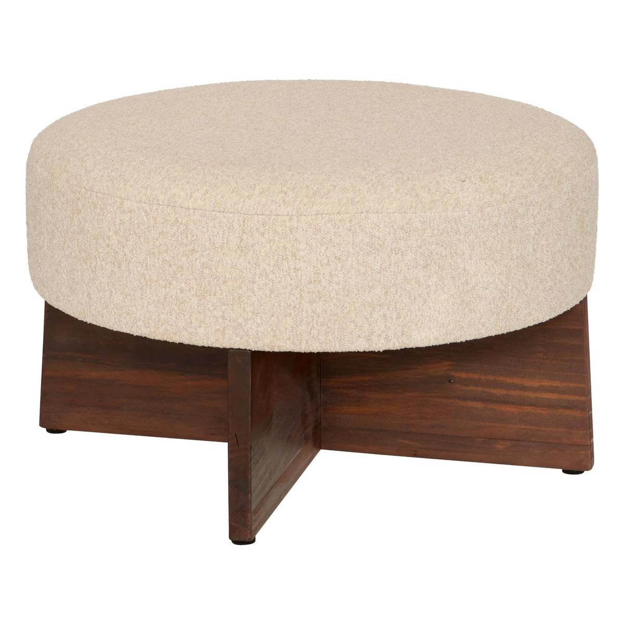 ATMOSPHERA Pouf bouclette  kayan  50cm ivoire