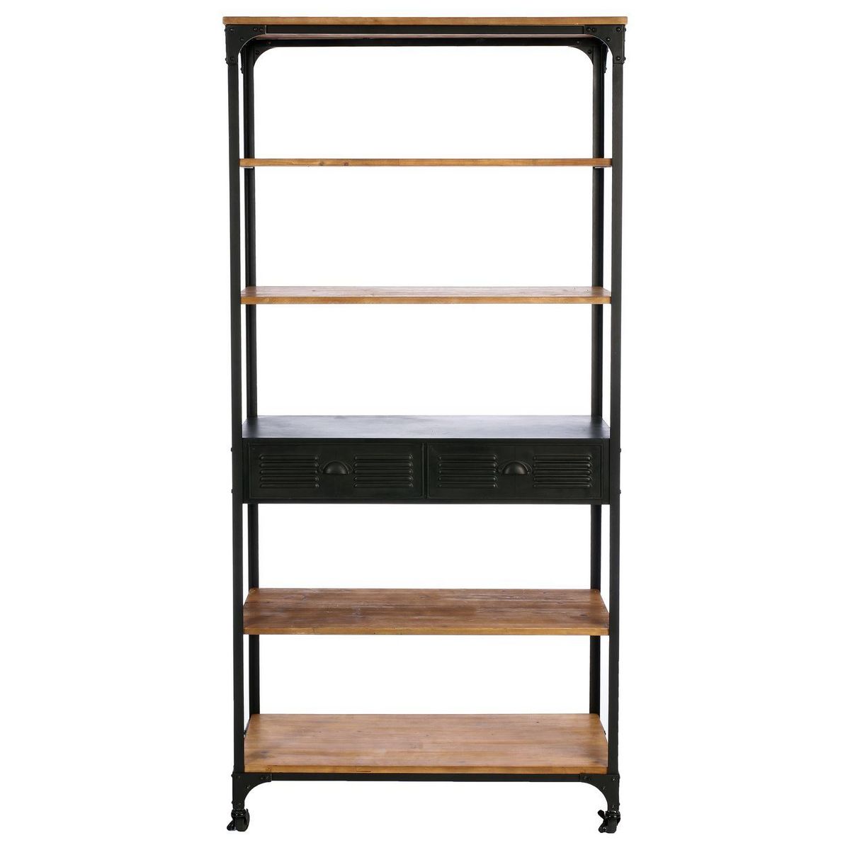 ATMOSPHERA Bibliothèque industrielle Torof - L. 93 x H. 198 cm - Noir