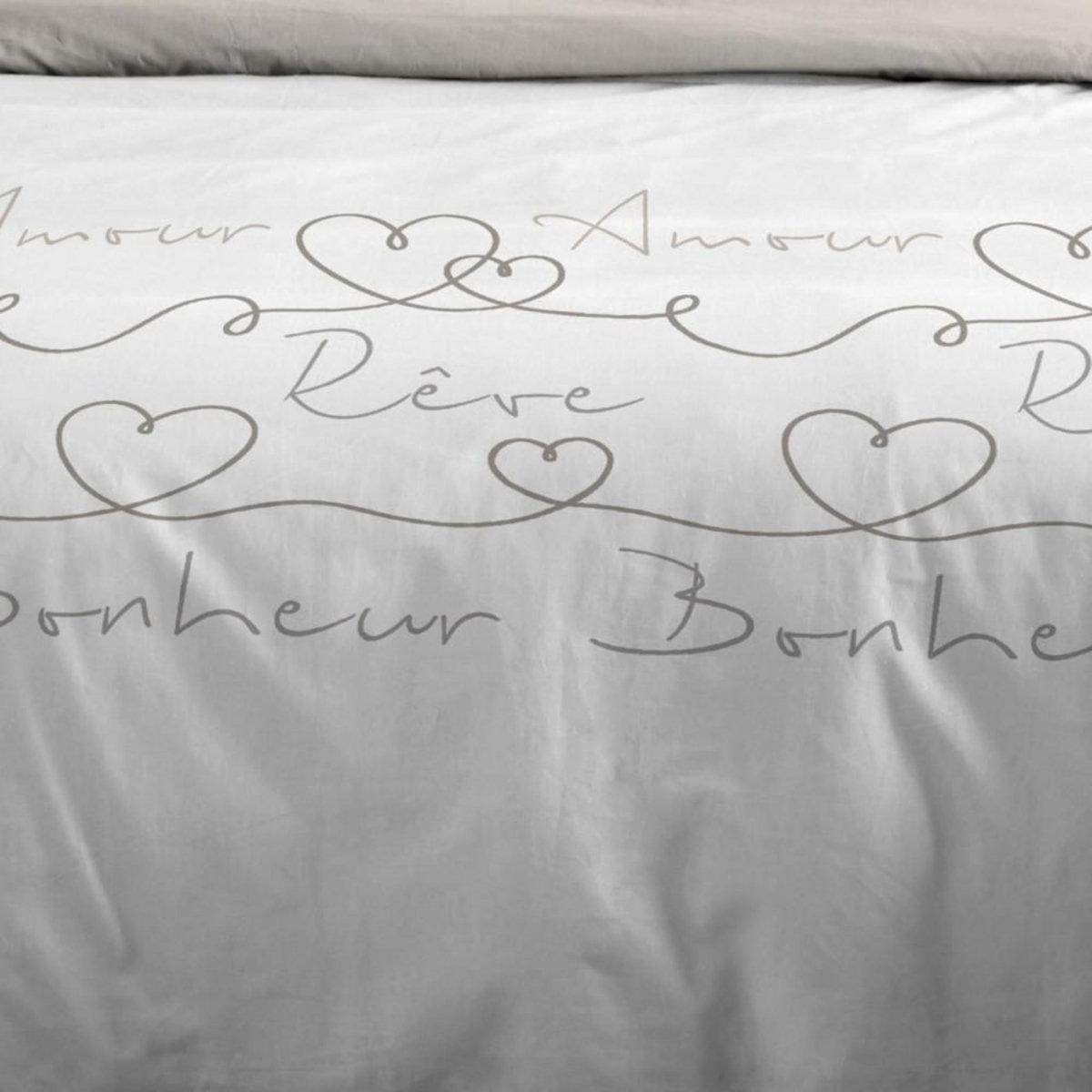 STOF Housse de couette 240x220 AMOURETTE + 2 taies coton 57 fils