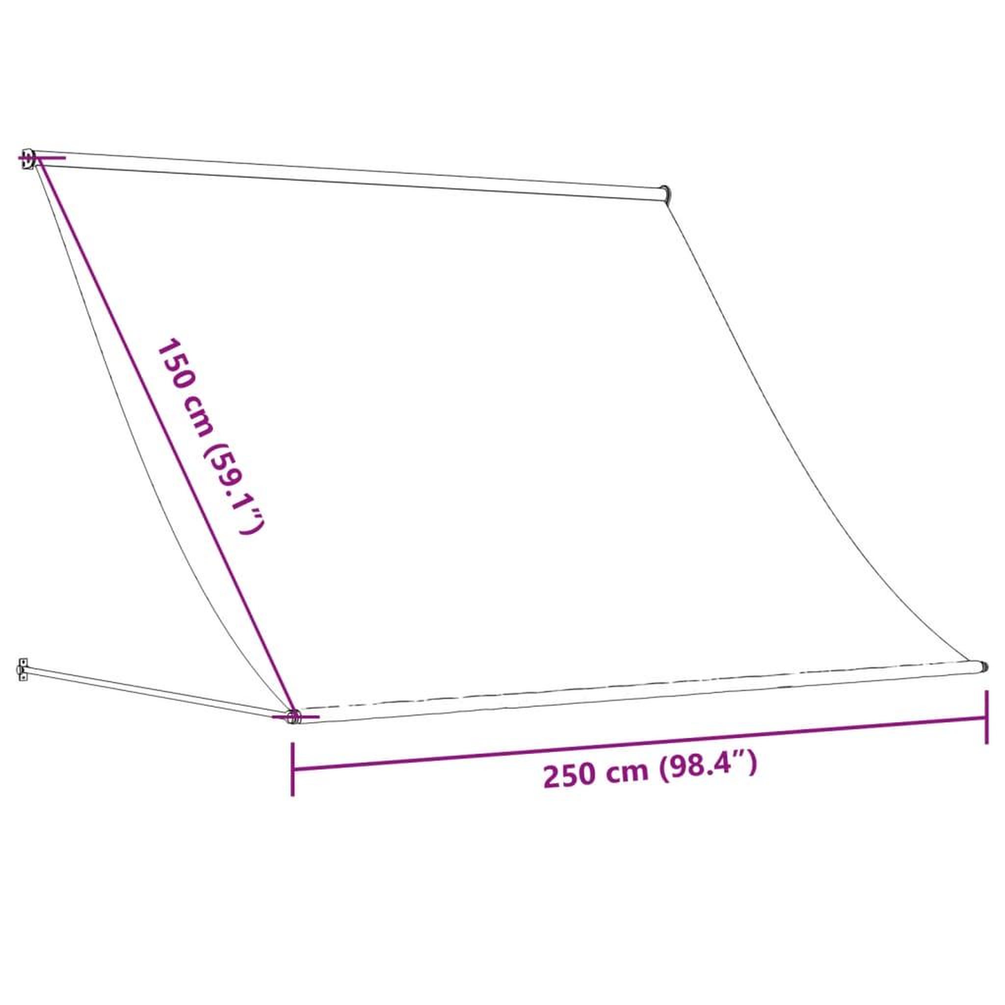 Voir la diapositive 6 : VIDAXL Auvent retractable anthracite 250x150 m tissu et acier