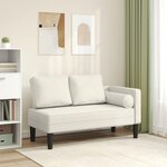 VIDAXL Chaise longue avec coussins creme velours
