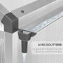 Voir la diapositive 6 : OUTSUNNY Serre de jardin aluminium polycarbonate 4,6 m² dim. 2,42L x 1,9l x 1,95H m fondation lucarne porte loquet