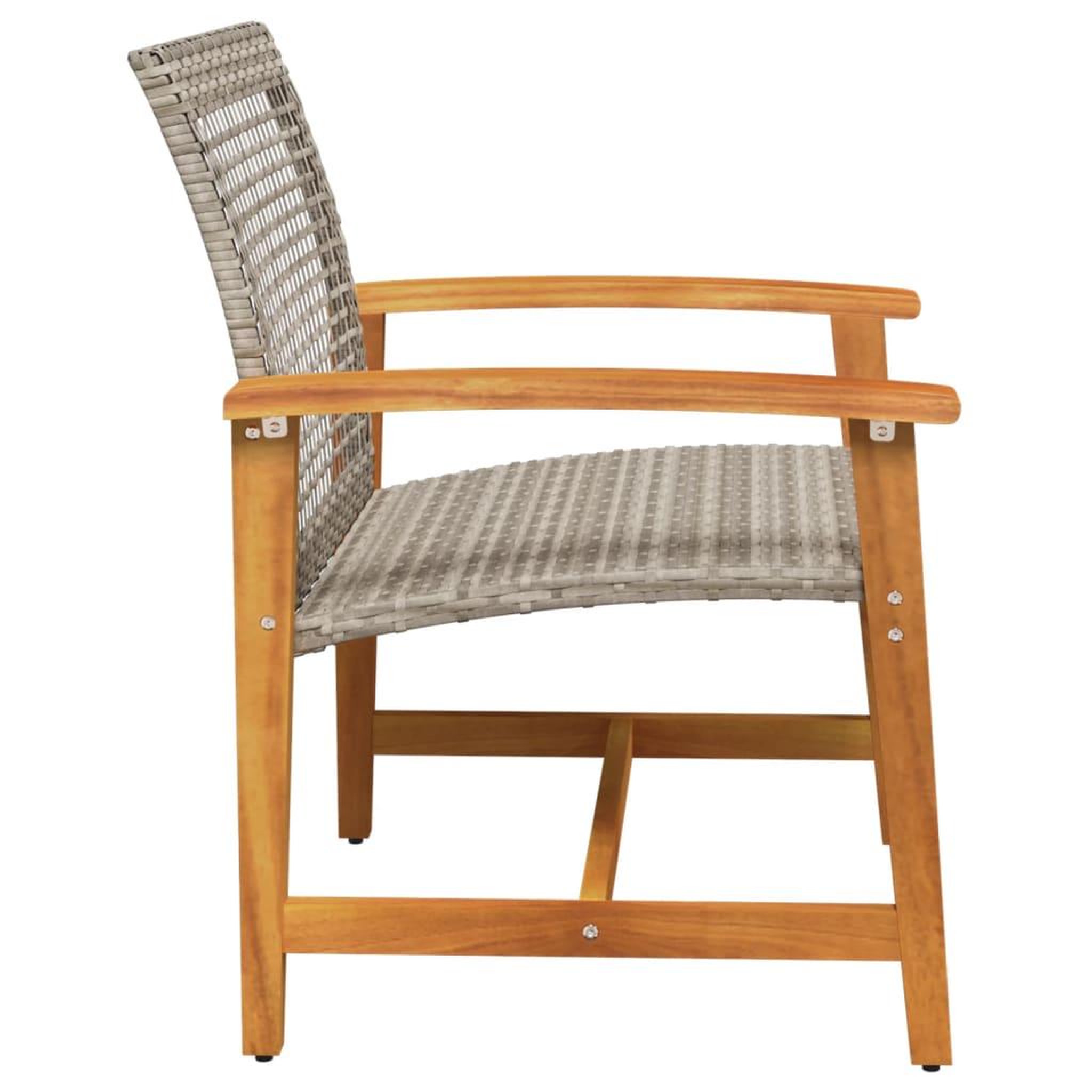 Voir la diapositive 5 : VIDAXL Chaises de jardin lot de 2 gris resine tressee et bois d'acacia