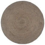 VIDAXL Tapis fait a la main Jute Rond 210 cm Gris