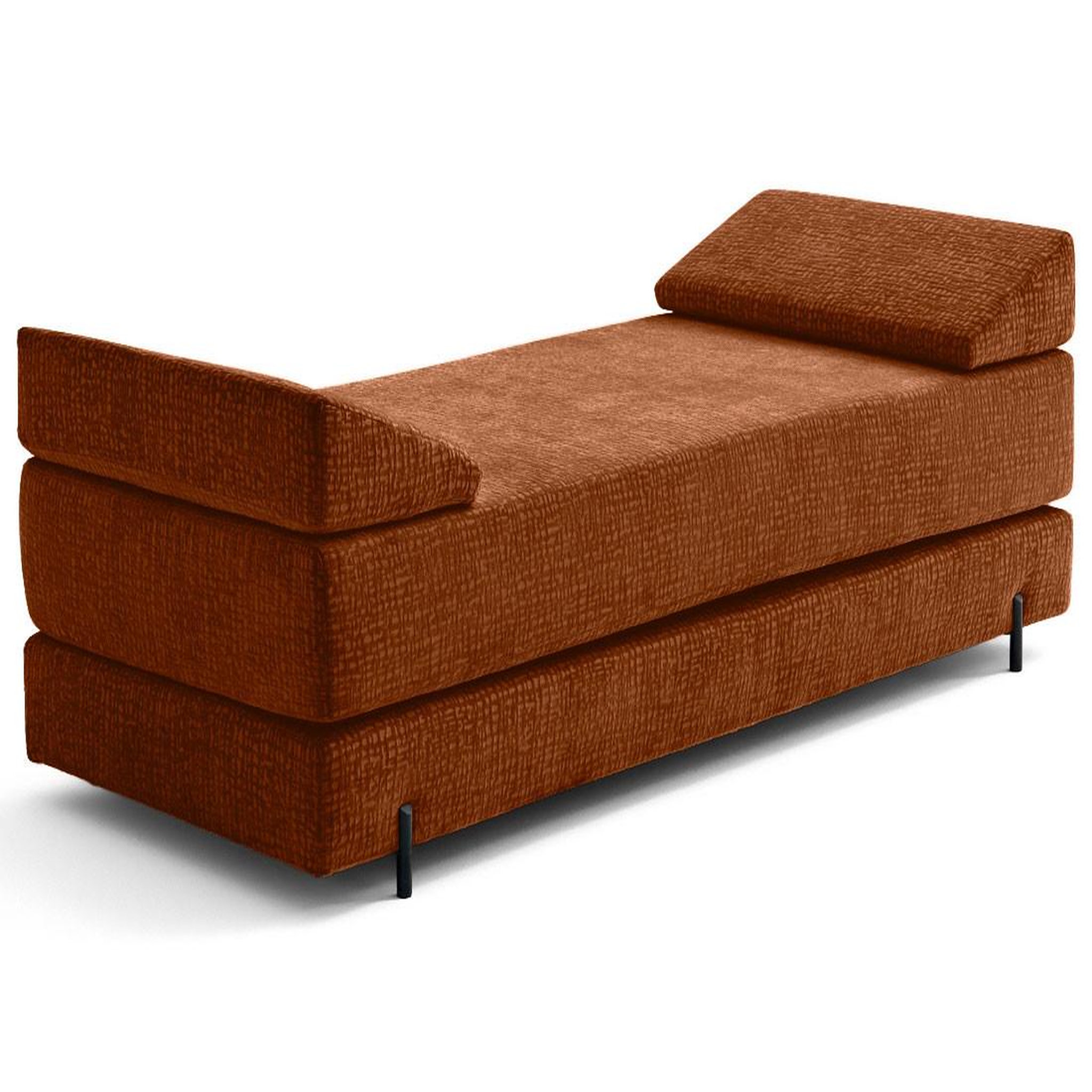 Voir la diapositive 4 : BEST MOBILIER Brescia - banquette 3 places convertible en tissu velours relief