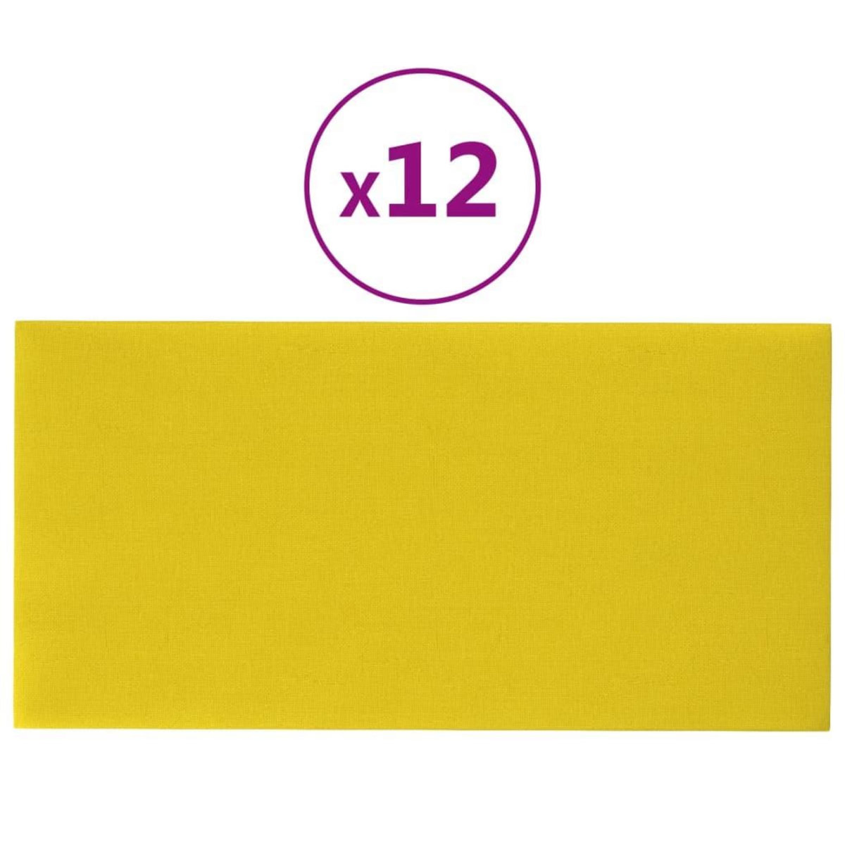 VIDAXL Panneaux muraux 12 pcs Jaune clair 60x30 cm Tissu 2,16 m^2