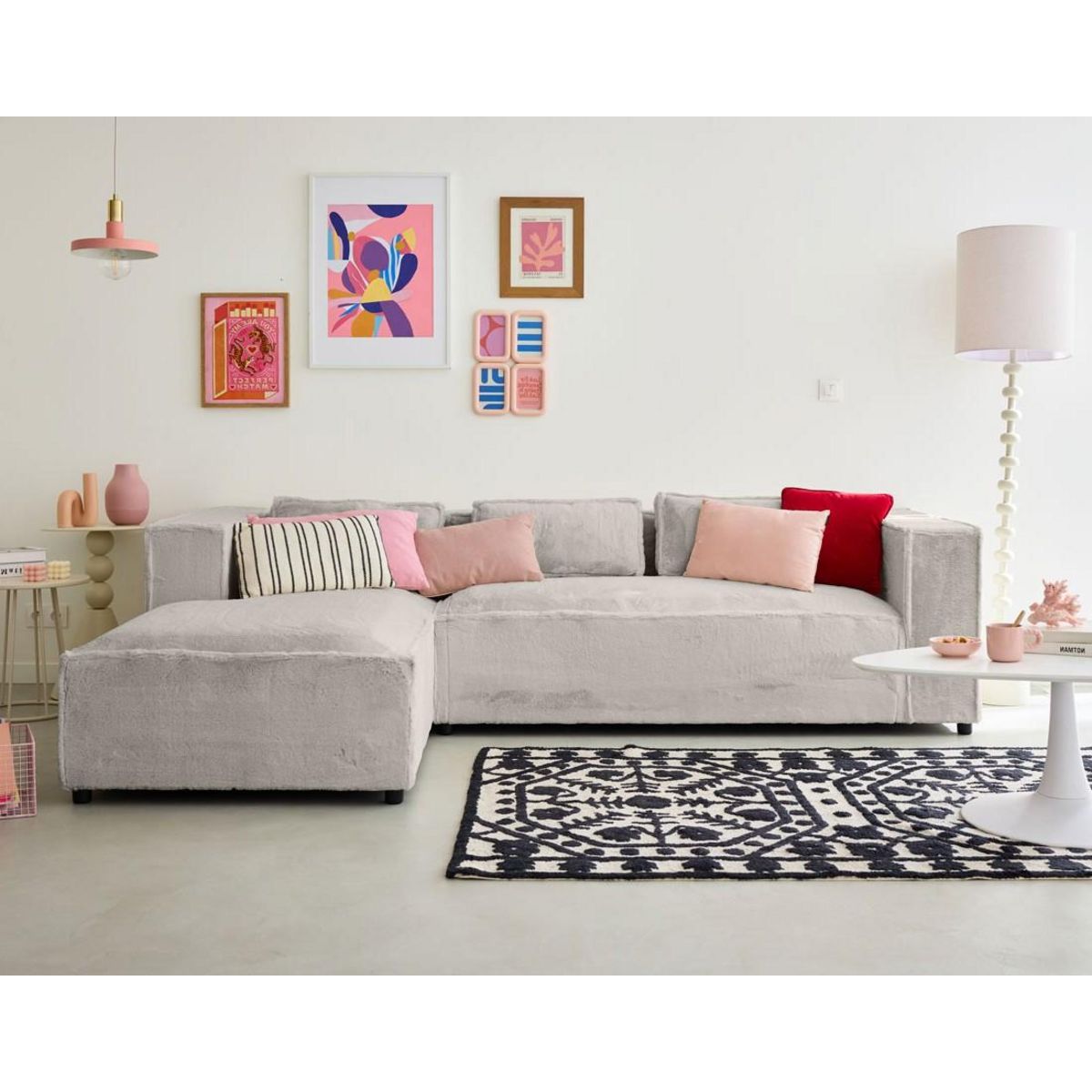 LISA DESIGN Stella - canapé d'angle gauche - 4 places - en fausse fourrure