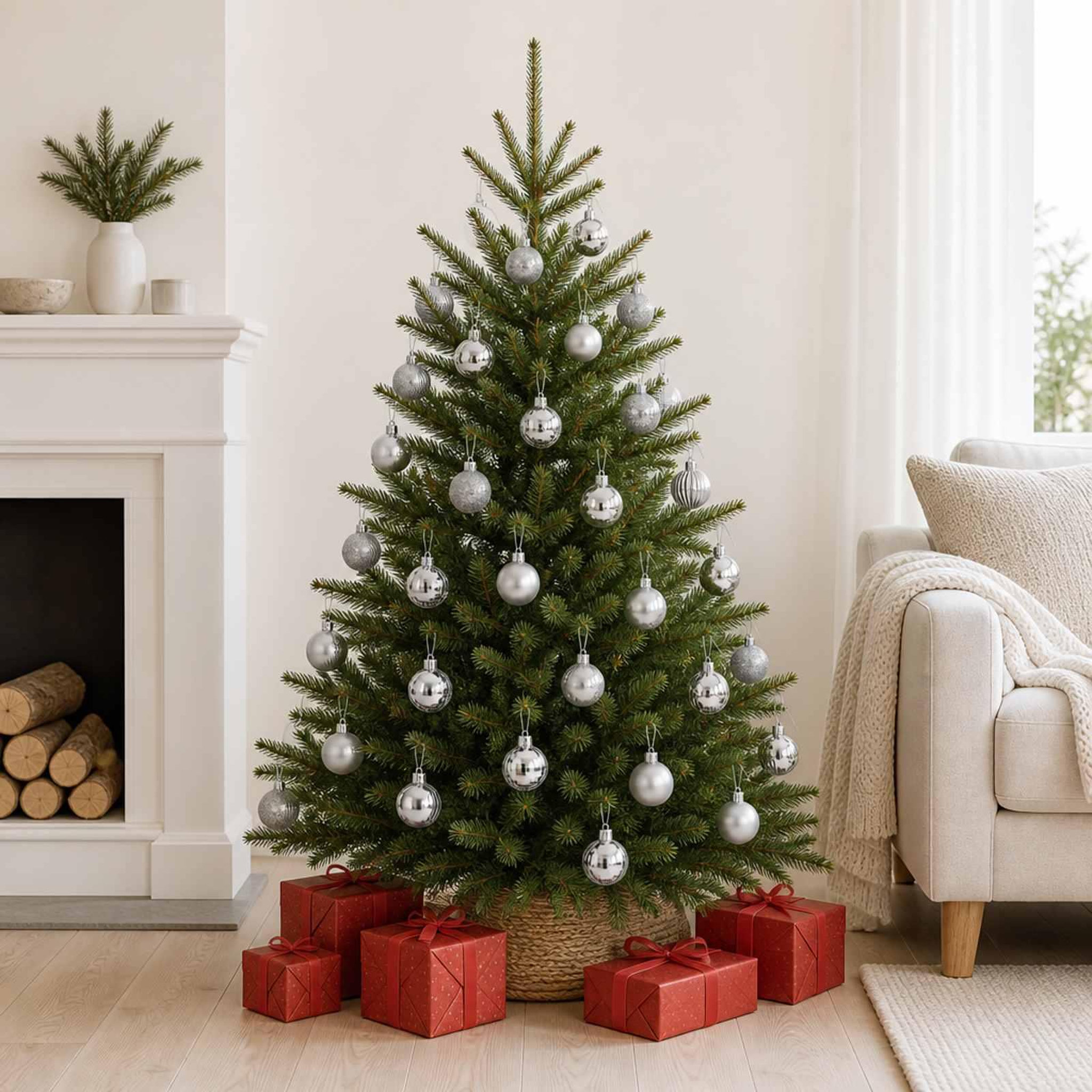 Voir la diapositive 2 : VIDAXL Ensemble de boules de Noël 150 pc Argente Diam. 3 cm