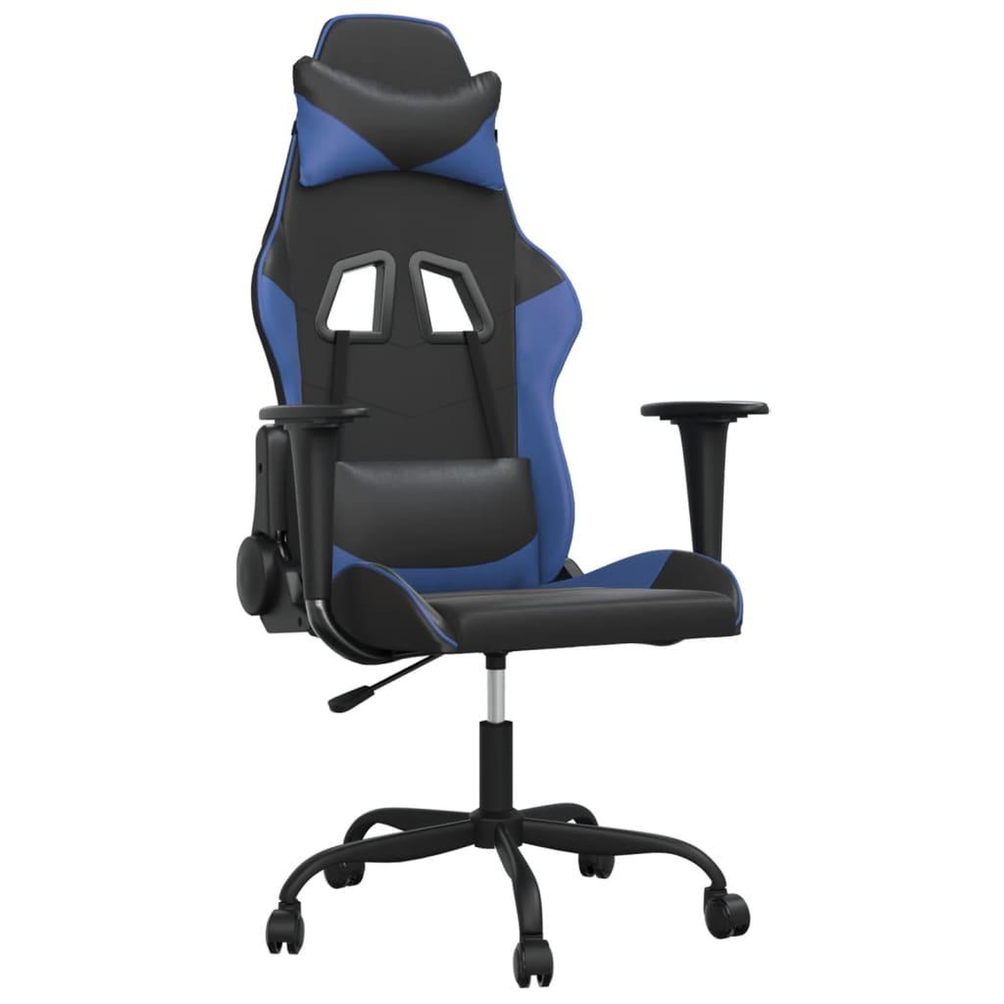 Voir la diapositive 2 : VIDAXL Chaise de jeu de massage Noir et bleu Similicuir