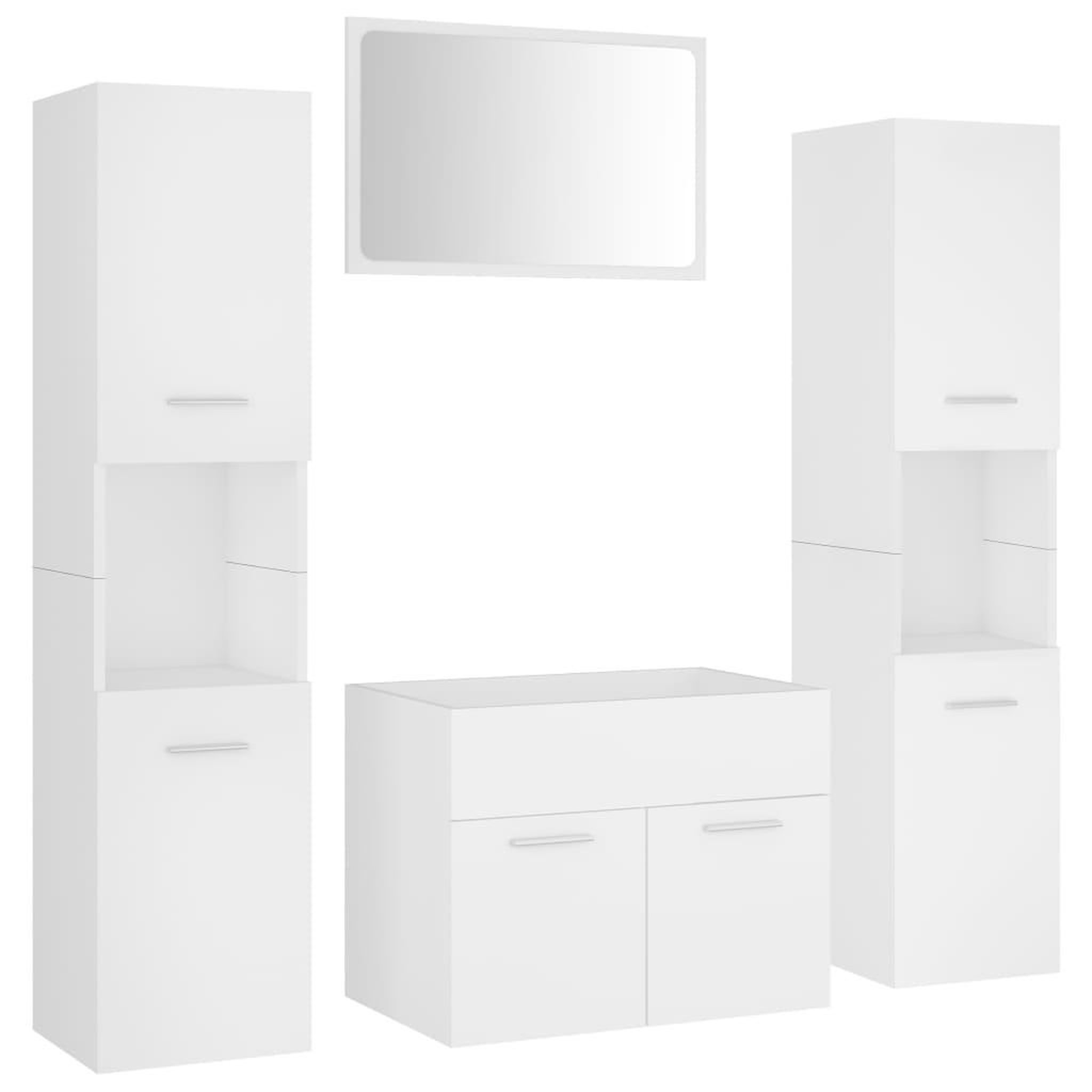 Voir la diapositive 2 : VIDAXL Ensemble de meubles de salle de bain Blanc Bois d'ingenierie