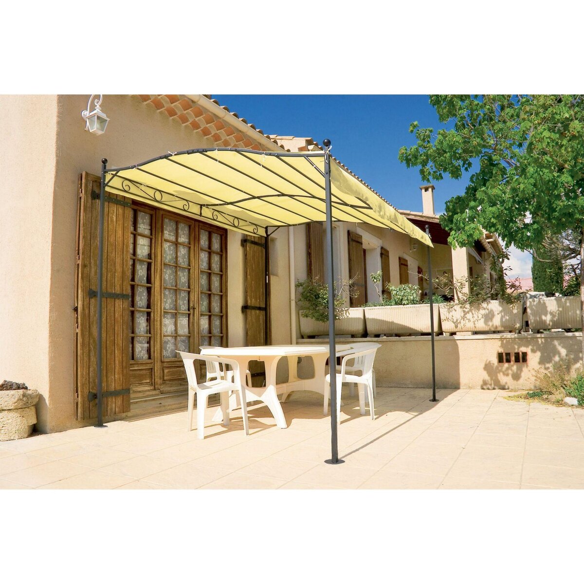 WERKAPRO Toile de pergola crème 3 x 2,5m 180g/m2