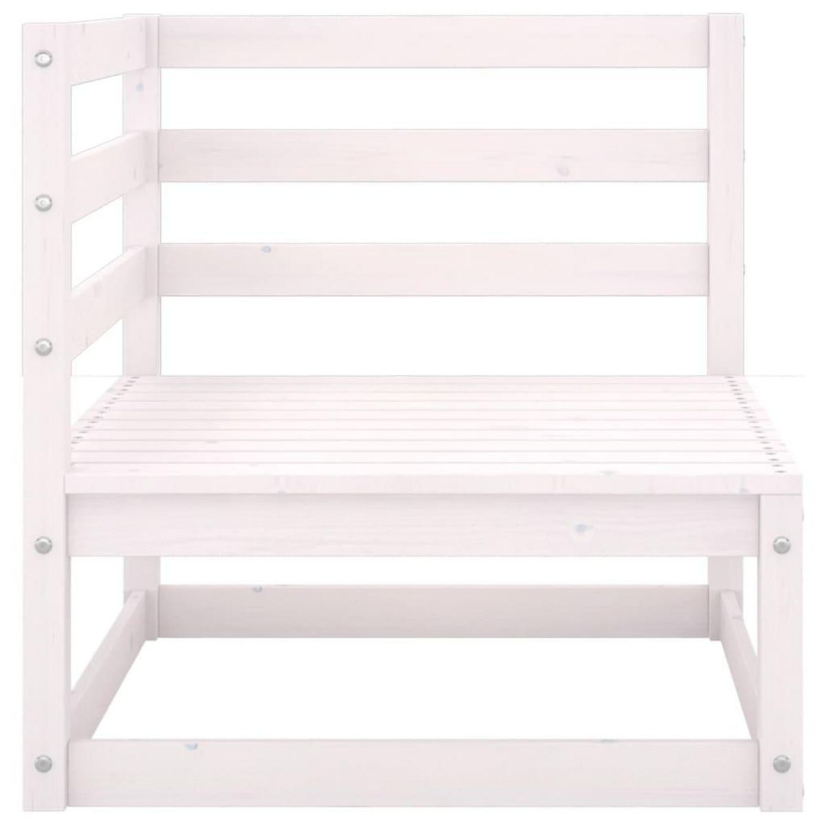 VIDAXL Canape 2 places de jardin et coussins Blanc Bois de pin massif