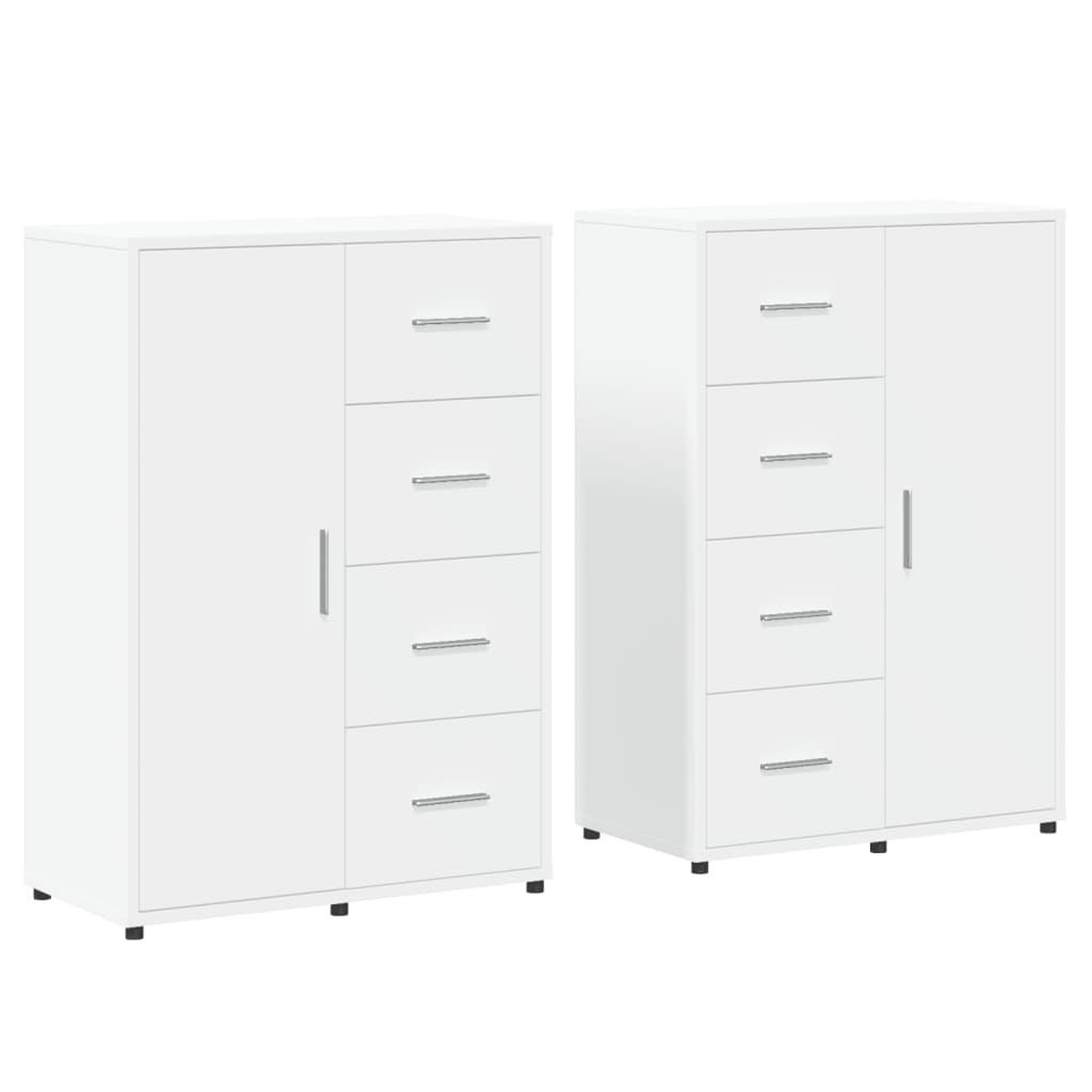 Voir la diapositive 2 : VIDAXL Buffets 2 pcs blanc 60x31x84 cm bois d'ingenierie