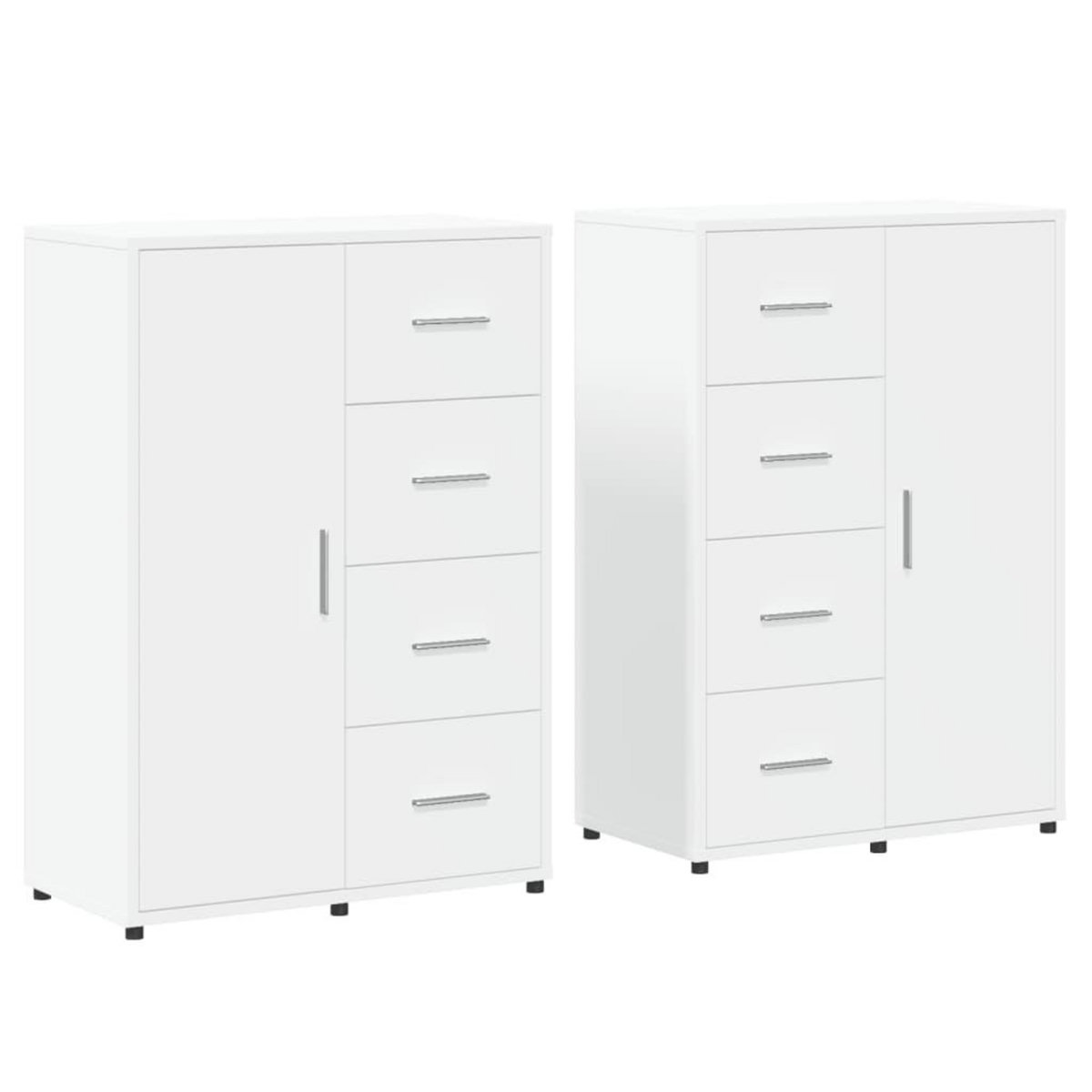 VIDAXL Buffets 2 pcs blanc 60x31x84 cm bois d'ingenierie
