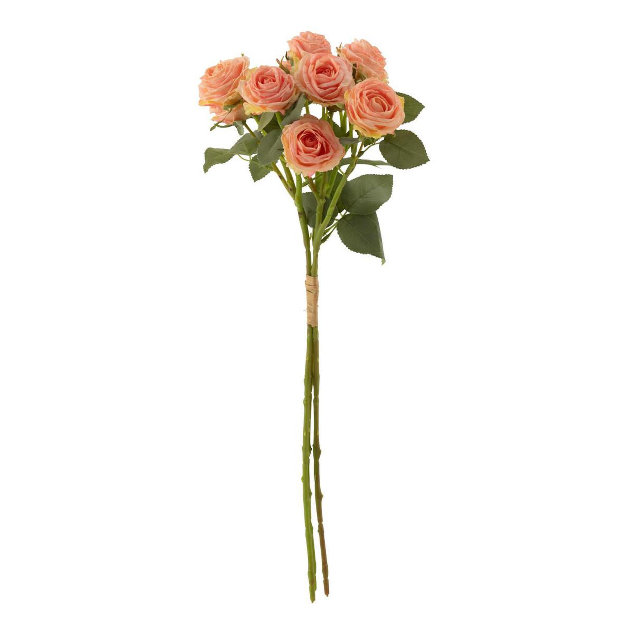 J-LINE Bouquet de fleurs artificielles  12 roses  60cm rose clair