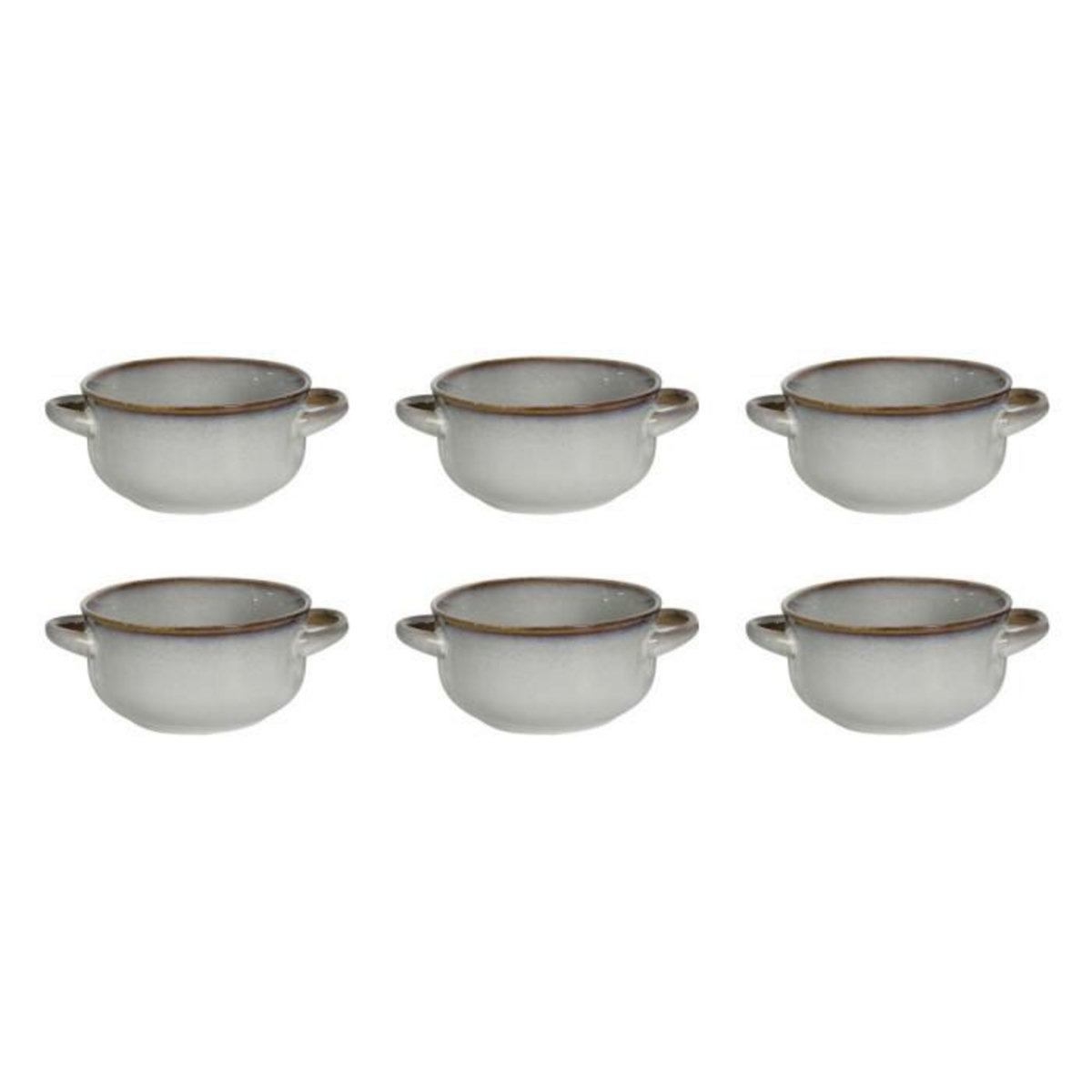 Paris Prix Lot de 6 Bols à Soupe  Au Grès du Temps  14cm Gris