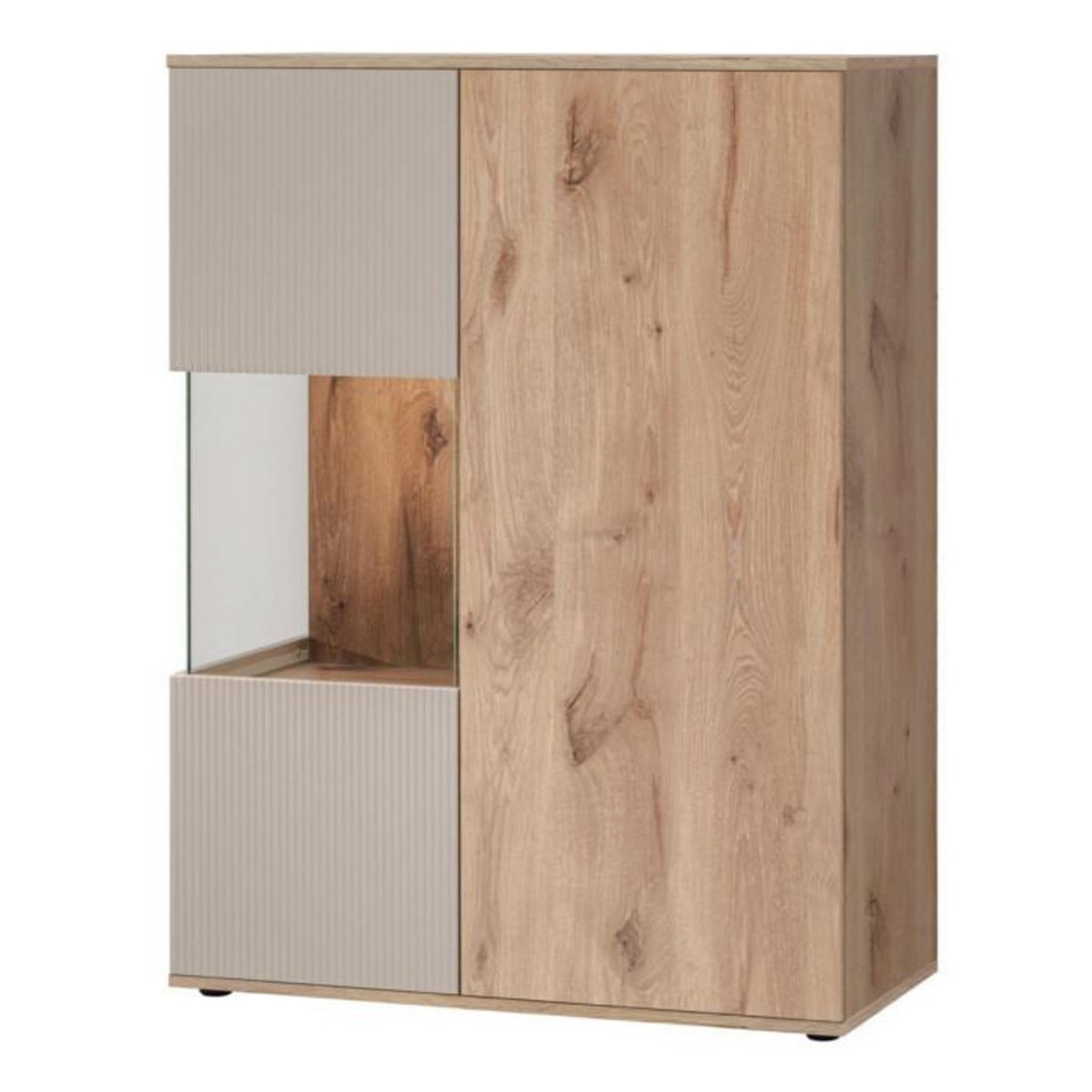 Paris Prix Meuble de Rangement Bas Rainuré  Catalina  120cm Naturel